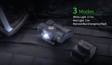 NEXTORCH UL12 - LED- Cliplampe mit Warnlicht blau/rot und weißem Licht